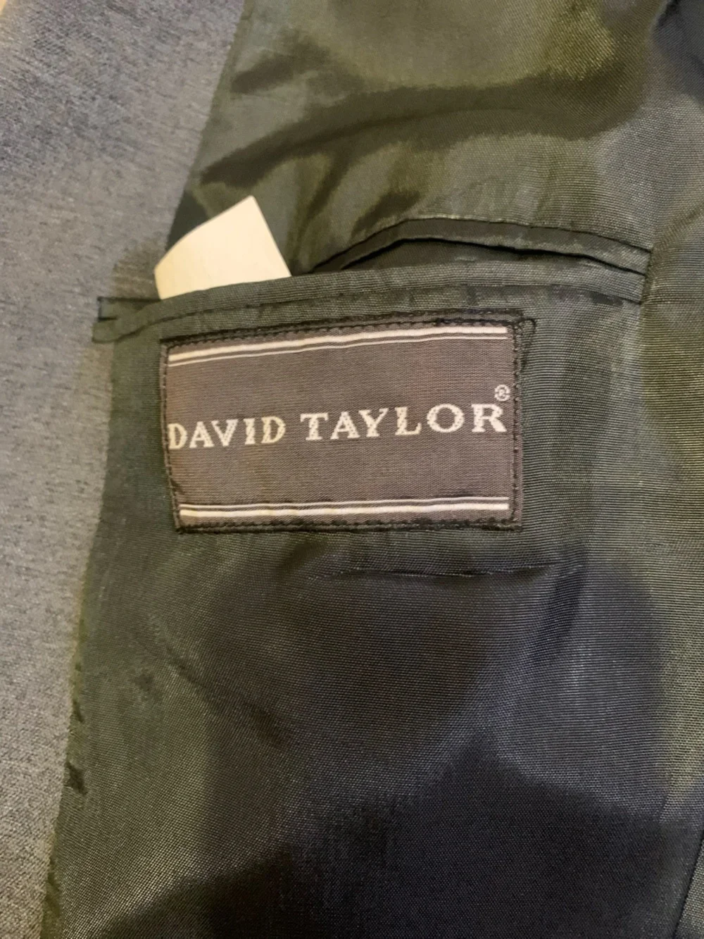 David Taylor Sz‎ 40R Wool Blend Gray Sport Coat Blazer Jacket with Gold Button